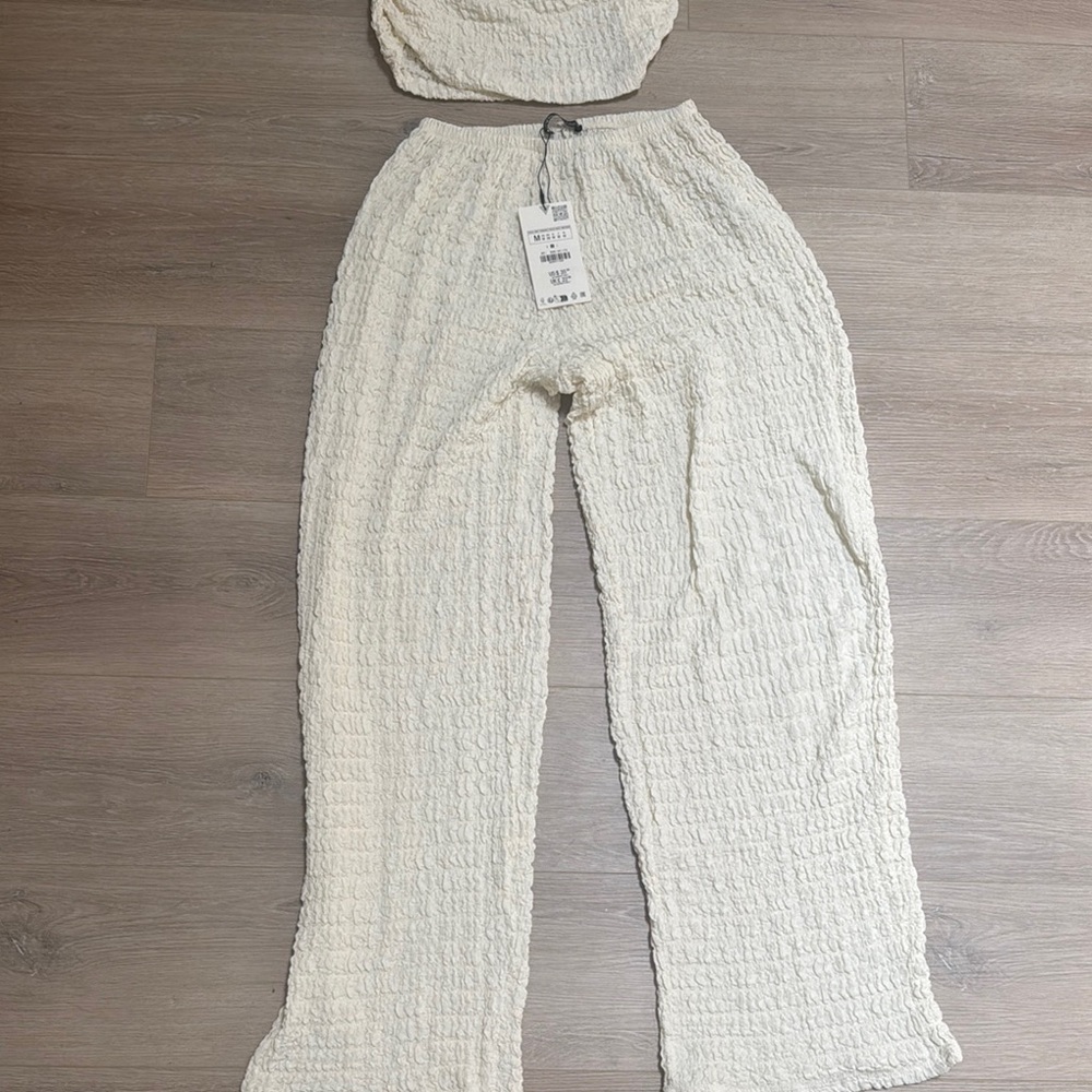 Zara Textured Pants & Asymmetric Top Set - Picture 8 of 8